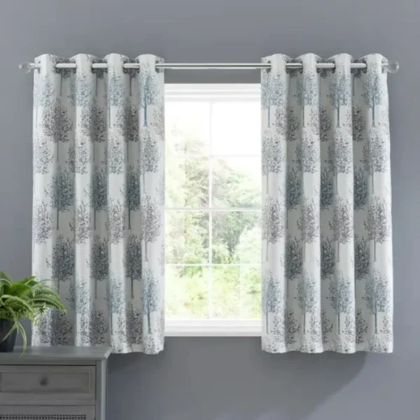 Jacquard Trees Eyelet Curtains image 3