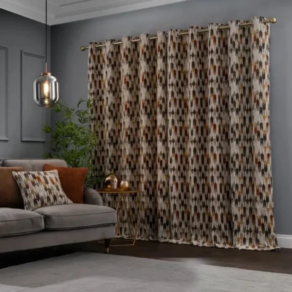 Kelso Cut Velvet Eyelet Curtains image 2