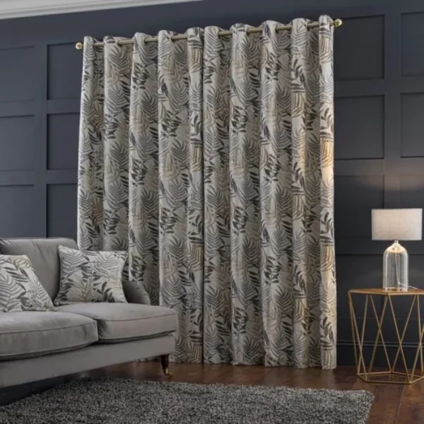 Leaf Jacquard Eyelet Curtains image 2