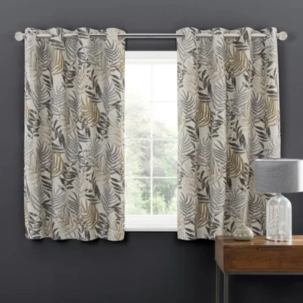 Leaf Jacquard Eyelet Curtains image 3