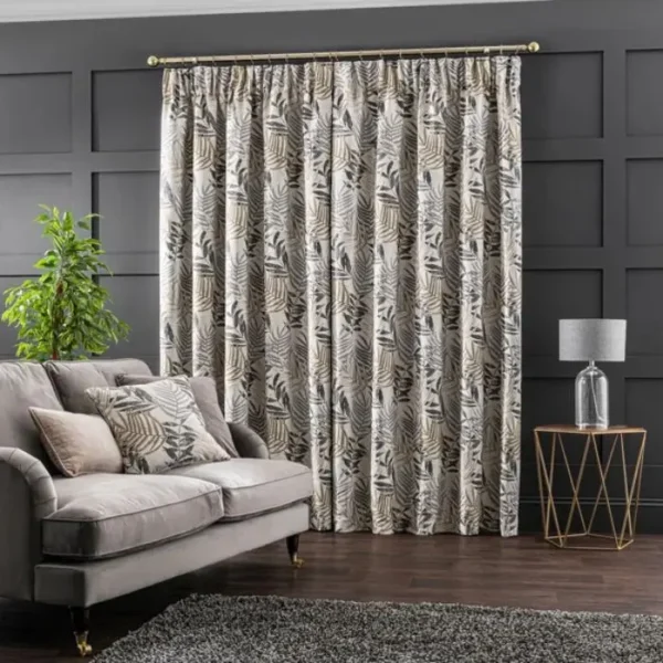 Leaf Jacquard Pencil Pleat Curtains image 2