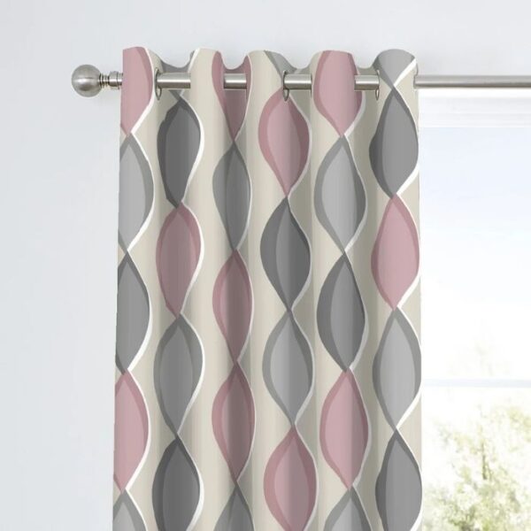 Lennox Blush Pink Eyelet Curtains image 1