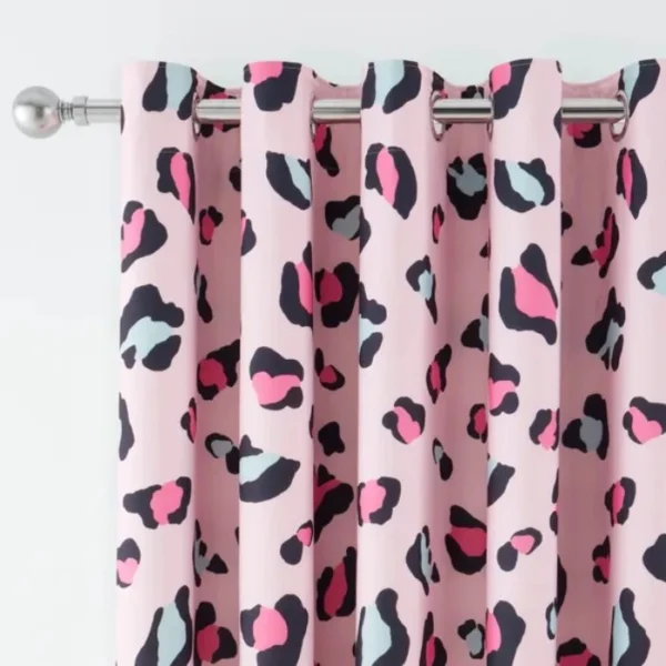 Leopard Blackout Eyelet Curtains image 1