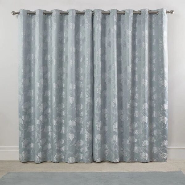 Blossom Duck Egg Lined Eyelet Curtains - Image 3