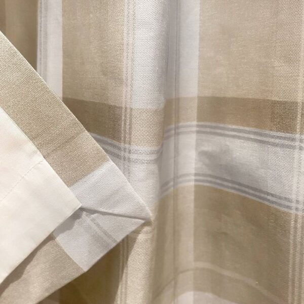 Balmoral Check Natural Eyelet Curtains - Image 3