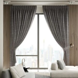 Light Grey Blackout Grommet Curtain