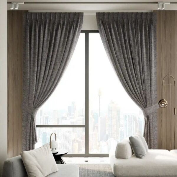 Light Grey Blackout Grommet Curtain