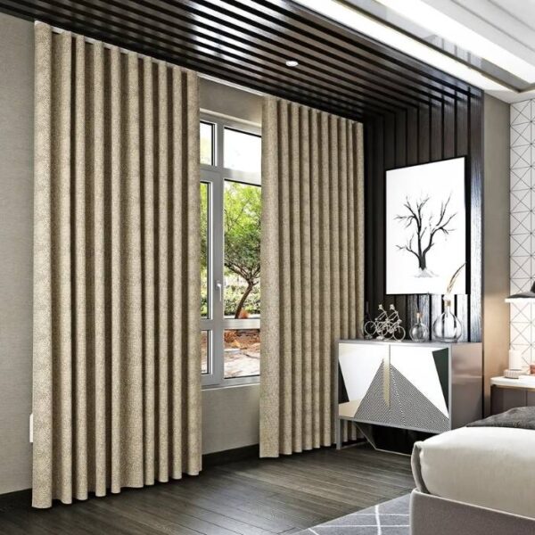 Ivory Ripple Curtains In Living Room