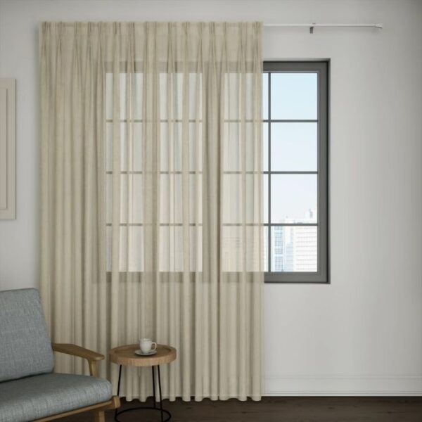 Light Brown Pleat Sheer Curtain - Image 2