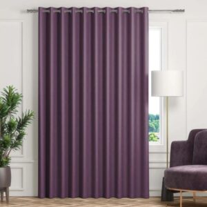 Purple Grommet Eyelet Curtains In Living Room