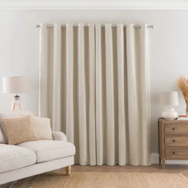 Luna Brushed Blackout Eyelet Curtains image 2