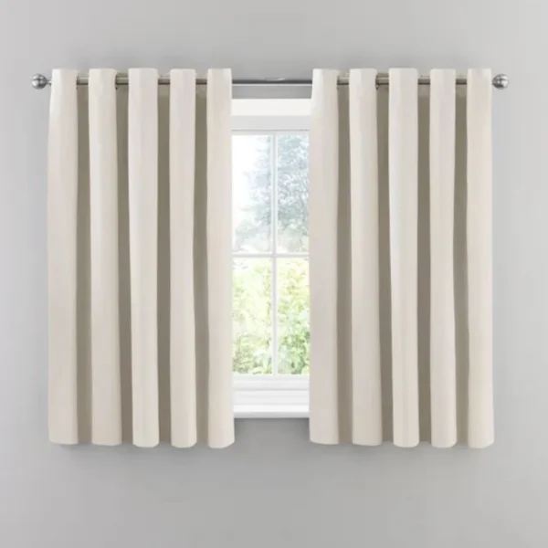 Luna Brushed Blackout Eyelet Curtains image 3