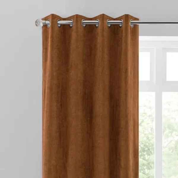 Margot Matt Velour Eyelet Curtains image 1