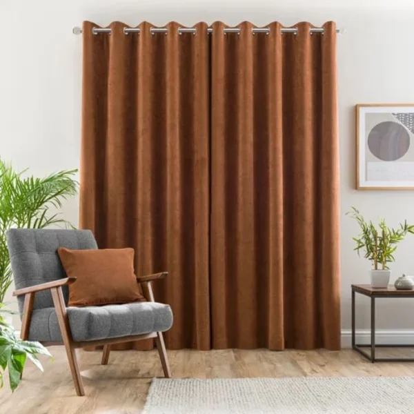 Margot Matt Velour Eyelet Curtains image 2
