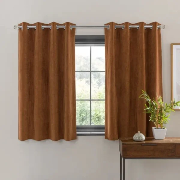 Margot Matt Velour Eyelet Curtains image 3