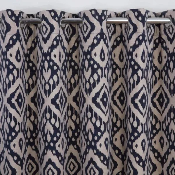 Marrakech Navy Eyelet Curtains - Image 2