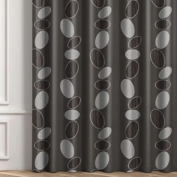 Grommet Rings Of Brown Curtain On Rod