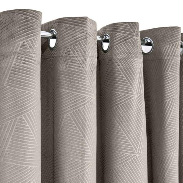 Midnight Stone Embossed Velvet  Blackout Eyelet Curtain - Image 3