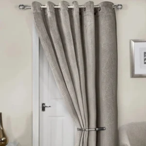 Midnight Stone Embossed Velvet Eyelet Door Curtain
