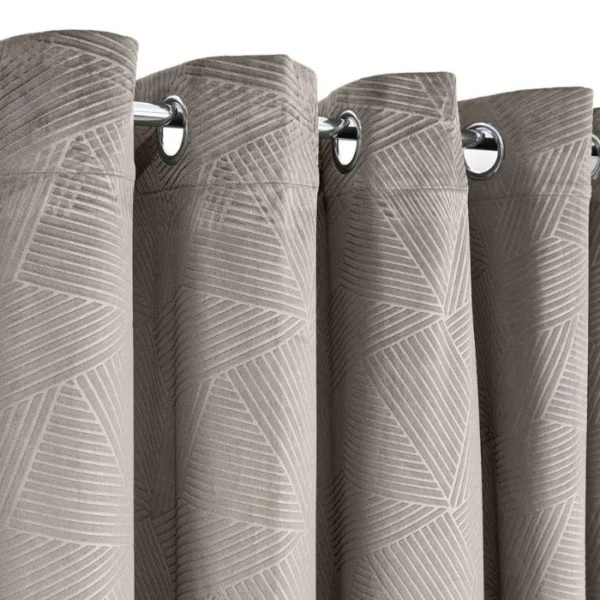 Midnight Stone Embossed Velvet Eyelet Door Curtain image 1