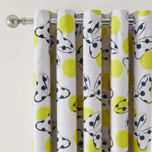 Minnie Yellow Eyelet Curtains image 1