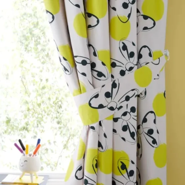 Minnie Yellow Eyelet Curtains image 2