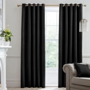 Montrose Velvet Blackout Eyelet Curtains In Room