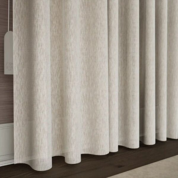 Morning Light Filtering Through Beige Sheer Curtains