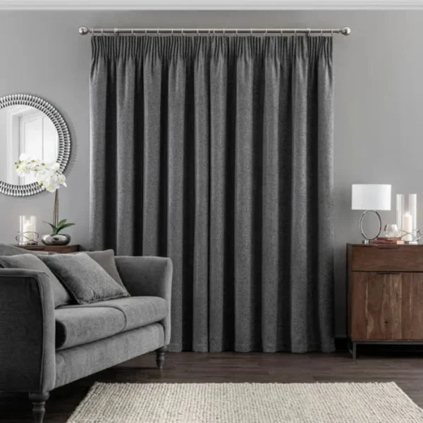 Oxford Chenille Pencil Pleat Curtains image 3