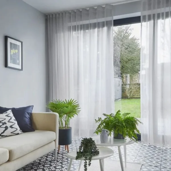 Ozone White Voile Curtains