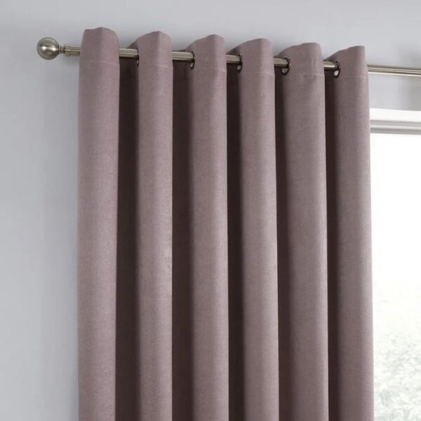 Close-Up Eyelet and Texture of Pink Dim Out Curtain