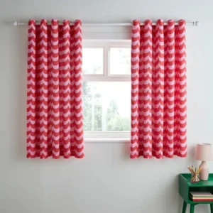 Pink Scallop Eyelet Curtains
