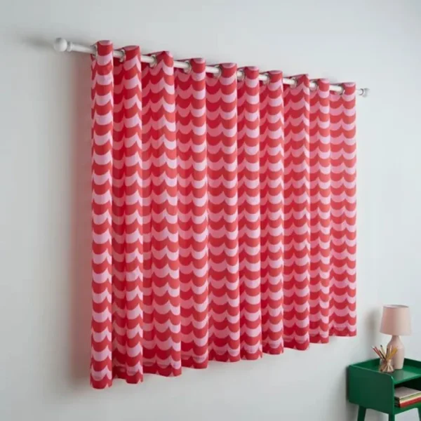 Pink Scallop Eyelet Curtains image 3
