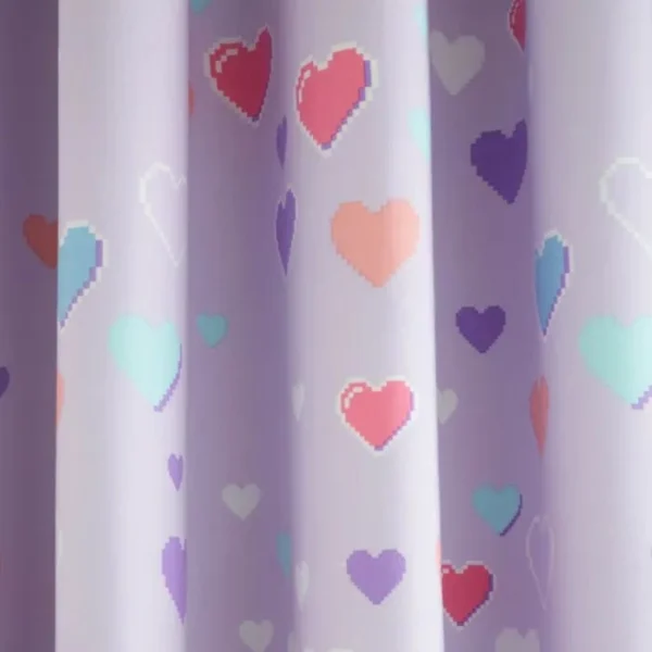 Pixel Hearts Blackout Eyelet Curtains image 2