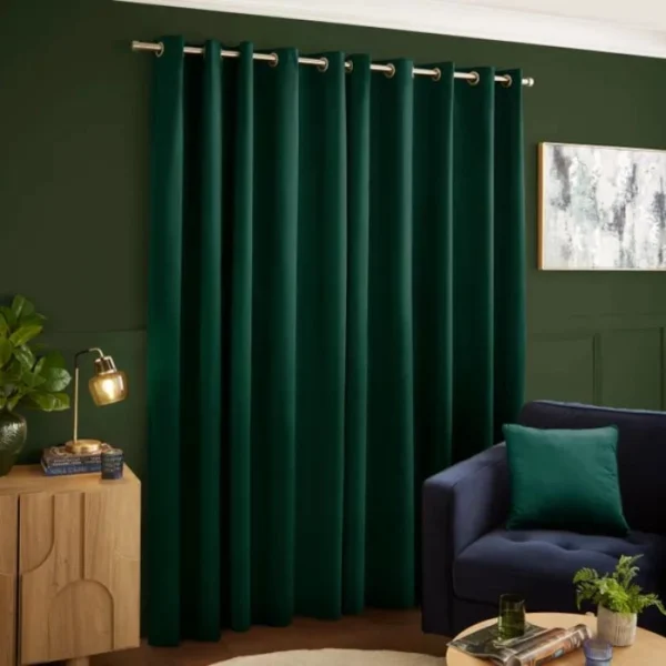 Recycled Velour Eyelet Curtains image 2