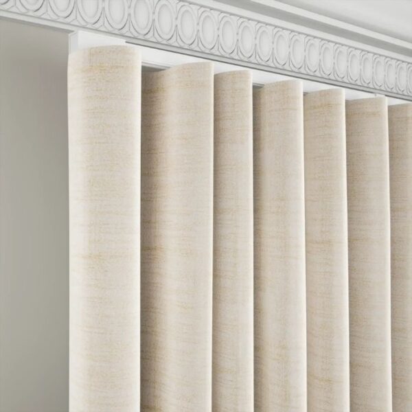 Ripple-Fold Detail On Beige Curtain