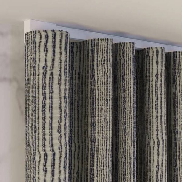 Ripple-Fold Detail On Blue Curtain