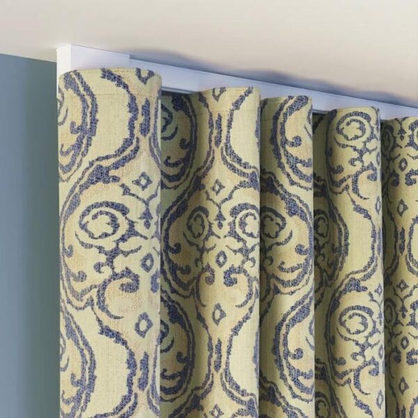 Ripple-Fold Detail On Blue Curtain