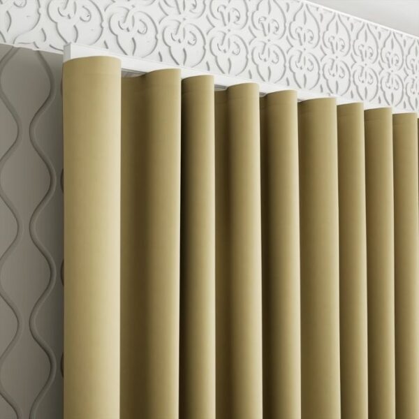 Ripple-Fold Detail On Dark Cream Curtain