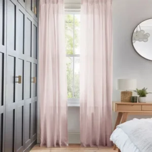 Serenity Powder Pink Voile Curtains