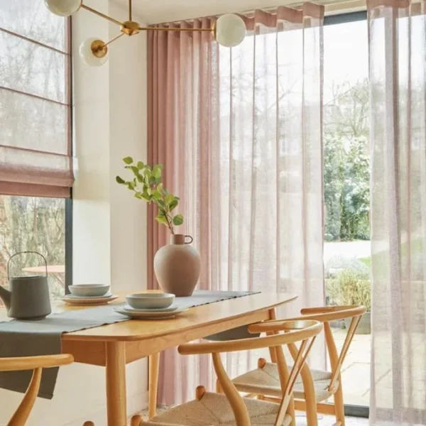 Serenity Powder Pink Voile Curtains image 3