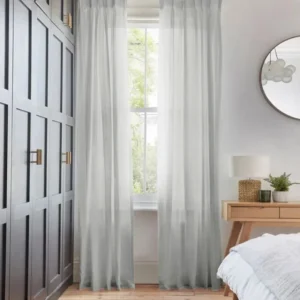 Serenity Silver Voile Curtains