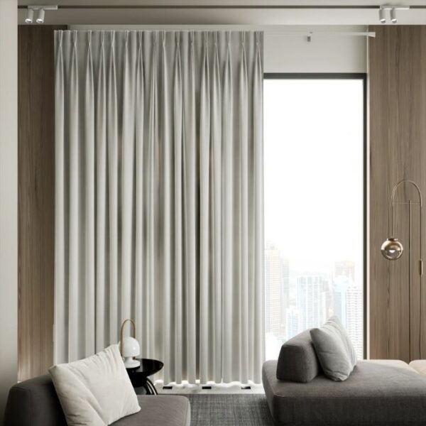 Silver Blackout Curtains In Living Room