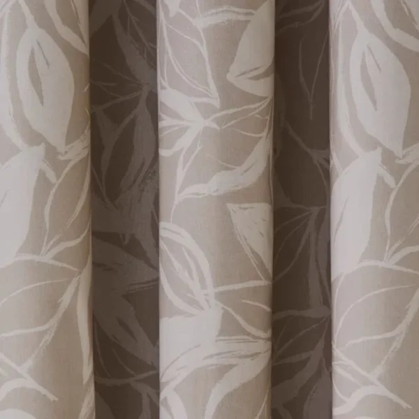 Sketched Leaves Cotton Eyelet Curtains image 2