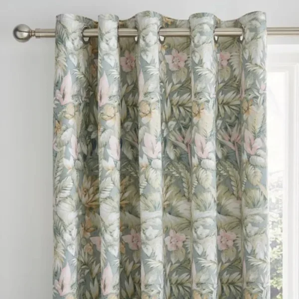 Soft Tropics Blackout Eyelet Curtains image 1