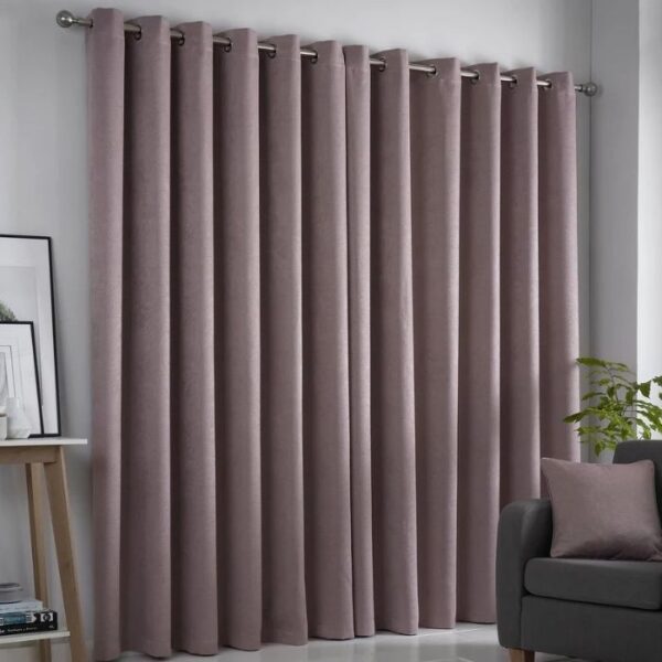 Strata Pink Dim Out Eyelet Curtains - Image 3