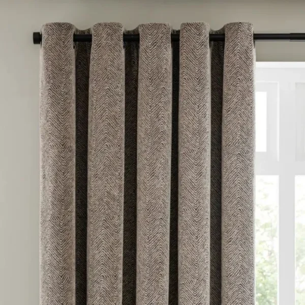 Tabitha Chenille Eyelet Curtains image 1