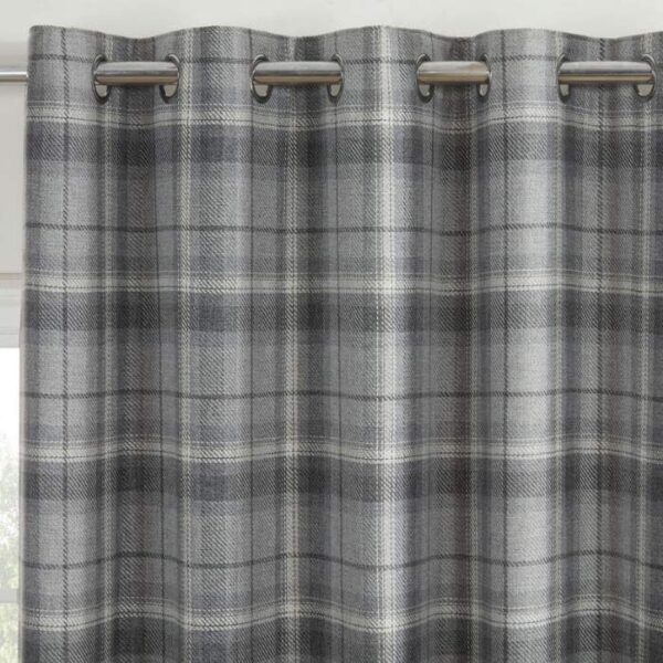 Close-Up Texture of Carnoustie Grey Curtain Fabric