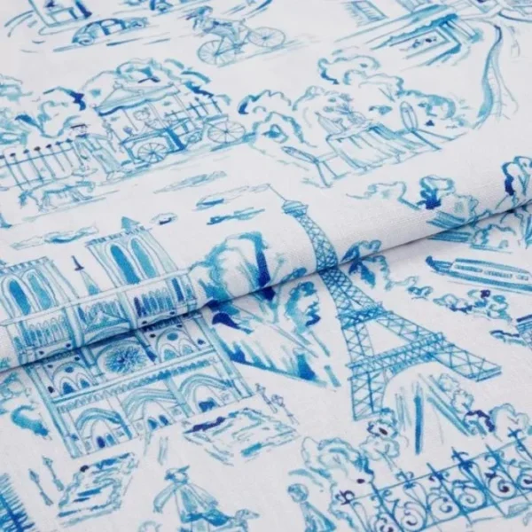 Toile de Paris Bleu Curtains image 1