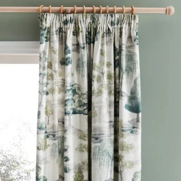 Watercolour Trees Pencil Pleat Curtains image 1